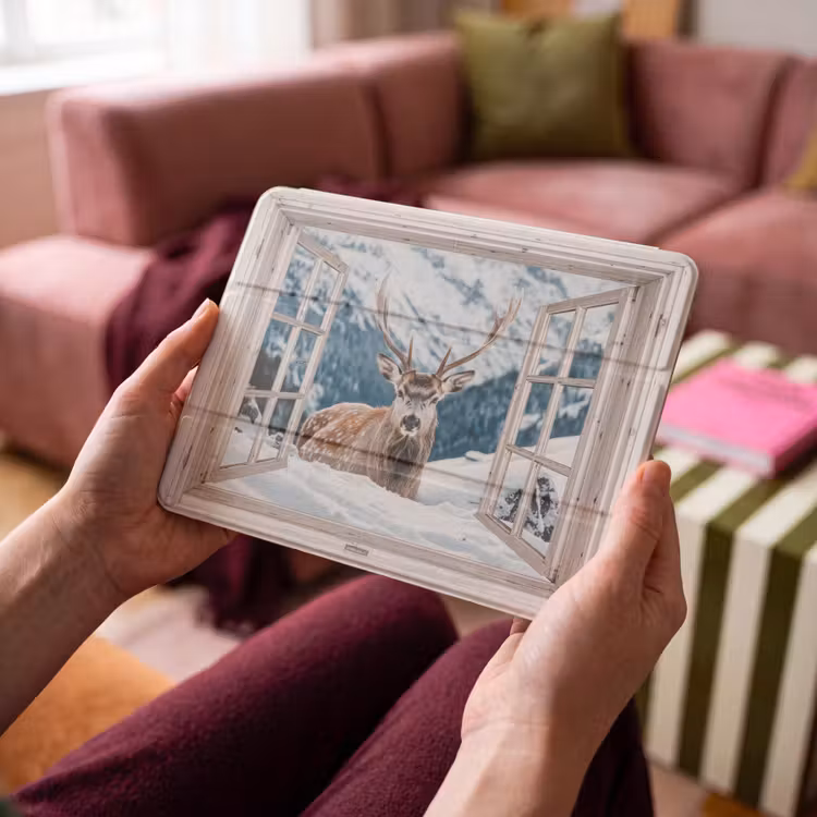 iPad hoes - Hert - Winterlandschap - Natuur - Dieren - Doorkijk - Bergen — 4