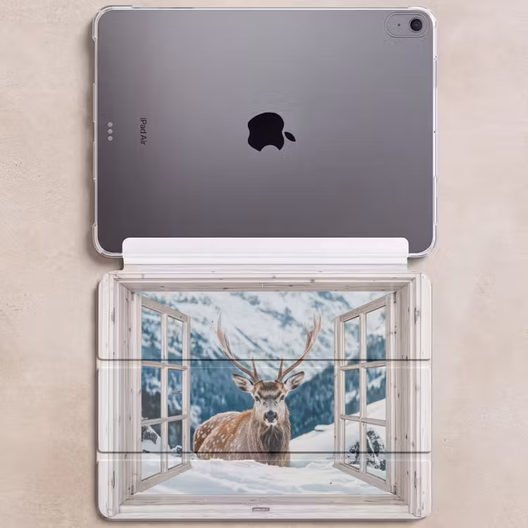 iPad hoes - Hert - Winterlandschap - Natuur - Dieren - Doorkijk - Bergen — 6