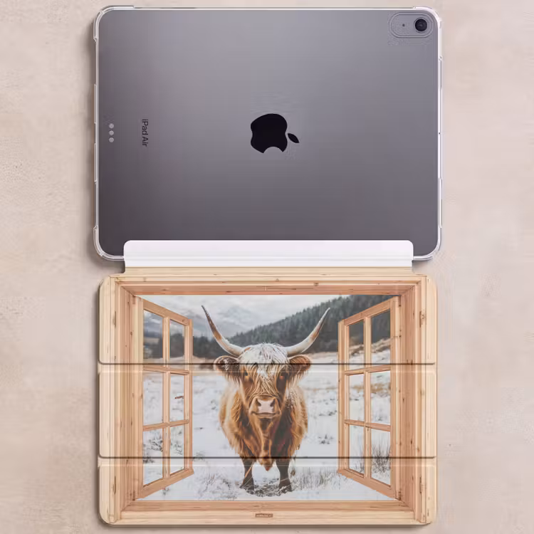 iPad hoes - Schotse Hooglander - Landschap - Landelijk - Bergen - Winter - Doorkijk — 6