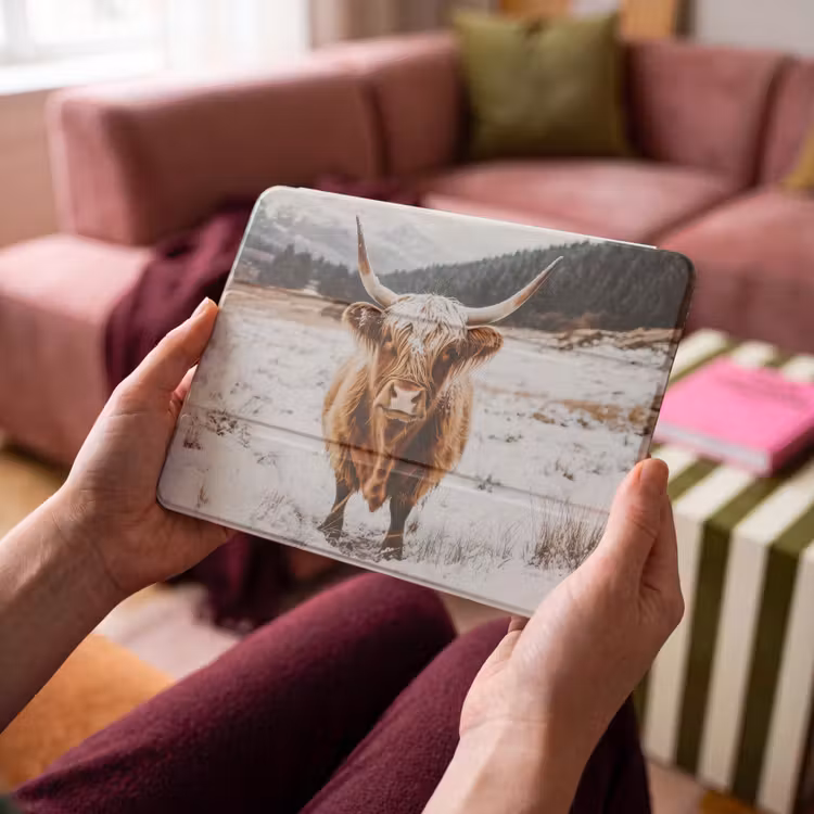 iPad hoes - Schotse Hooglander - Landschap - Sneeuw - Bergen - Winter — 4