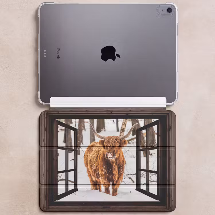 iPad hoes - Schotse Hooglander - Sneeuw - Natuur - Dieren - Doorkijk - Winter — 6
