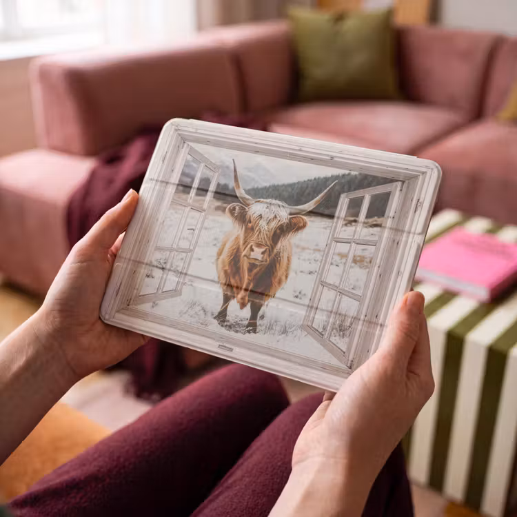 iPad hoes - Schotse Hooglander - Winterlandschap - Landelijk - Bergen - Doorkijk — 4