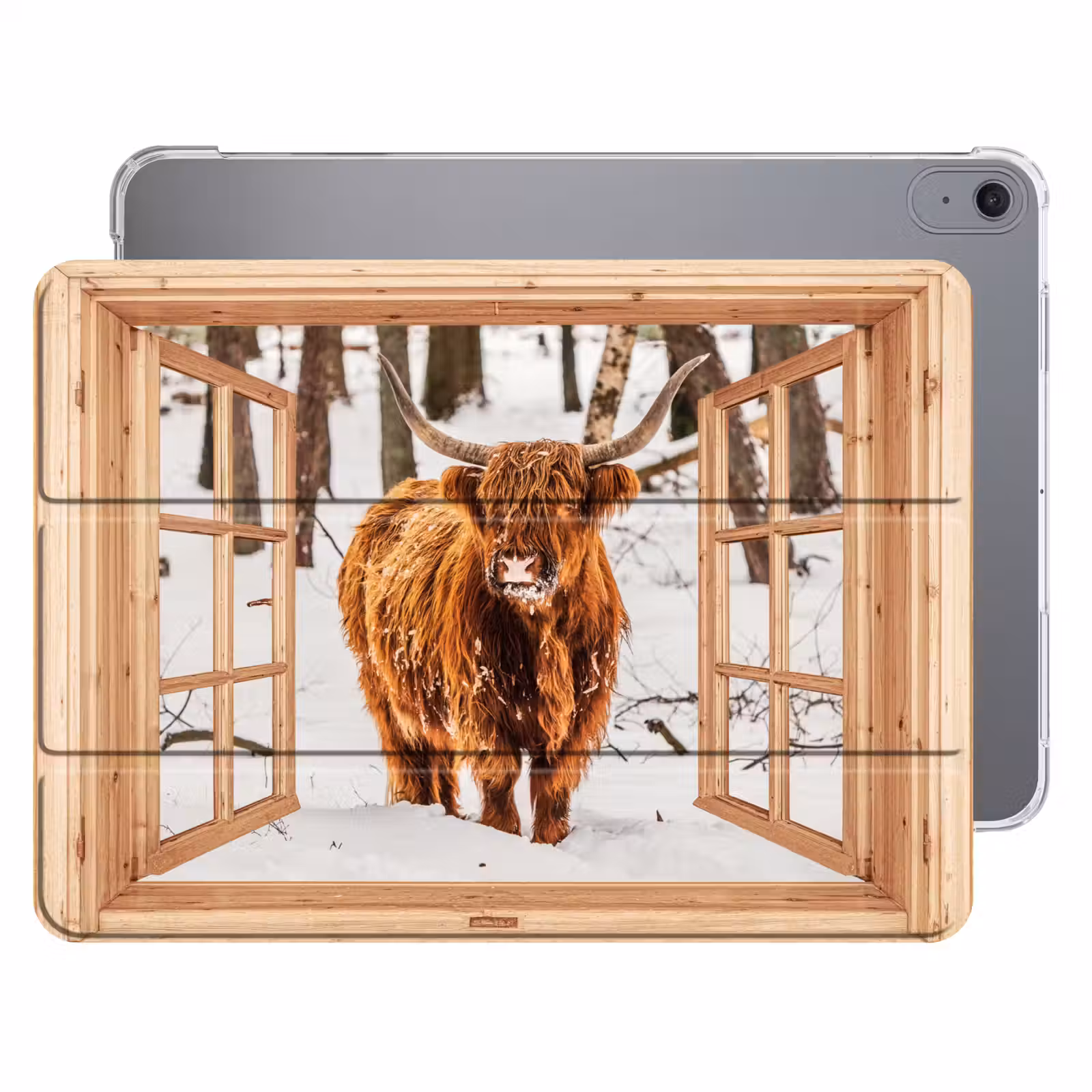 iPad hoes - Schotse Hooglander - Winter - Landschap - Natuur - Dieren - Doorkijk — 1