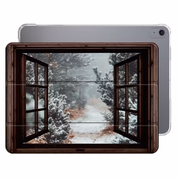 iPad hoes - Bos - Winter - Bomen - Natuur - Pad - Doorkijk — 1