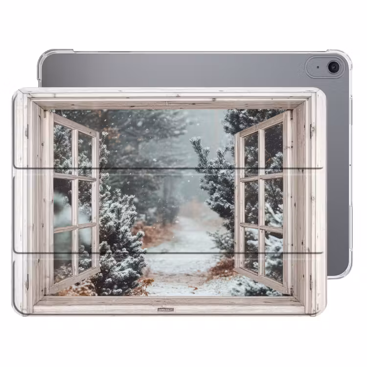 iPad hoes - Bos - Winter - Bomen - Natuur - Pad - Doorkijk - Wit — 1