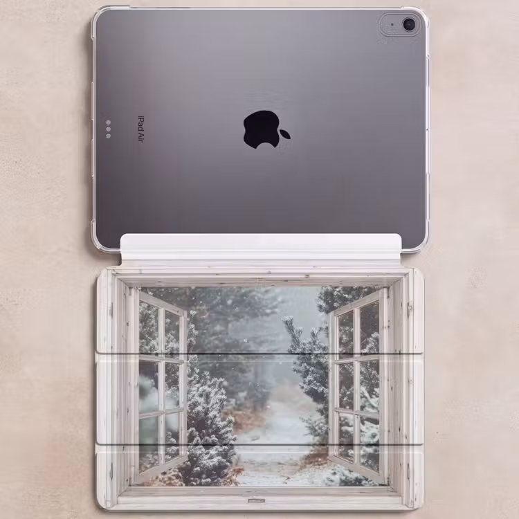 iPad hoes - Bos - Winter - Bomen - Natuur - Pad - Doorkijk - Wit — 6