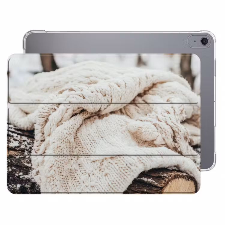 iPad hoes - Deken - Wit - Boomstronk - Winter - Sneeuw — 1