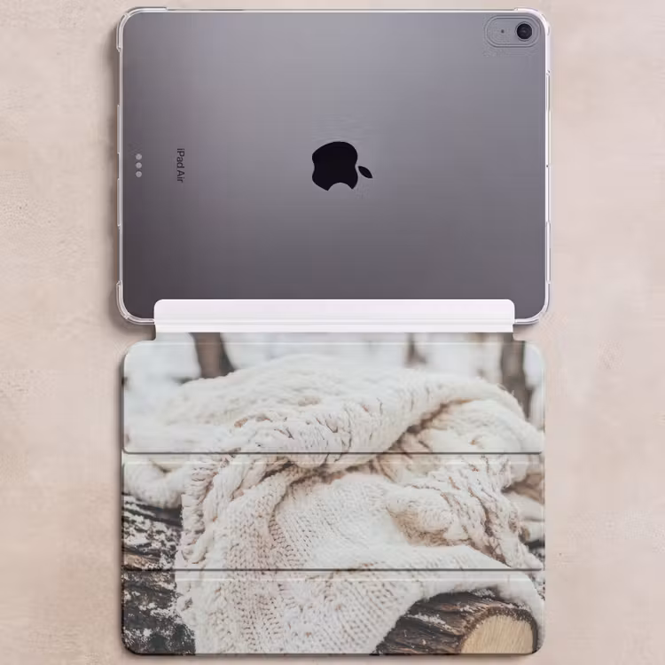 iPad hoes - Deken - Wit - Boomstronk - Winter - Sneeuw — 6