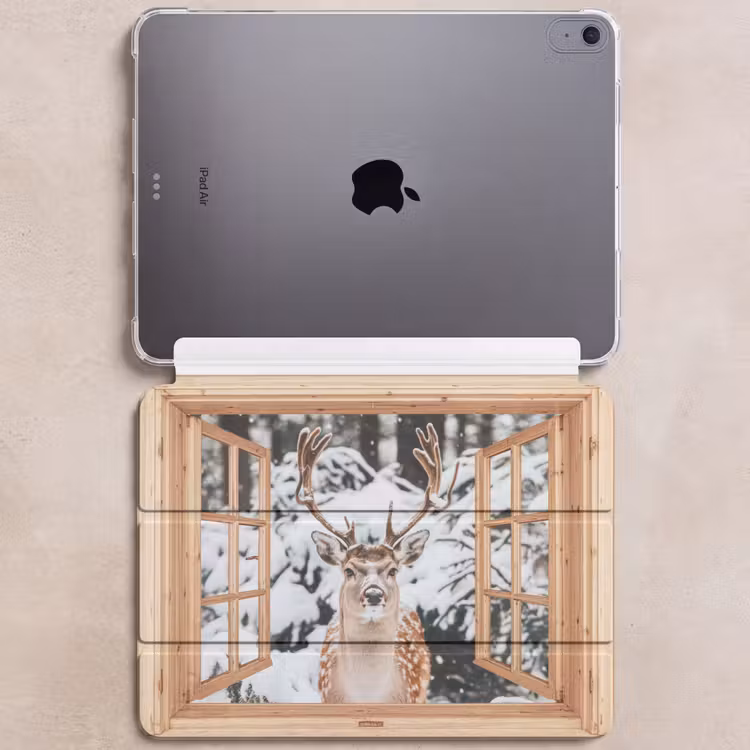 iPad hoes - Doorkijk - Hert - Sneeuw - Winter - Bos - Dieren — 6