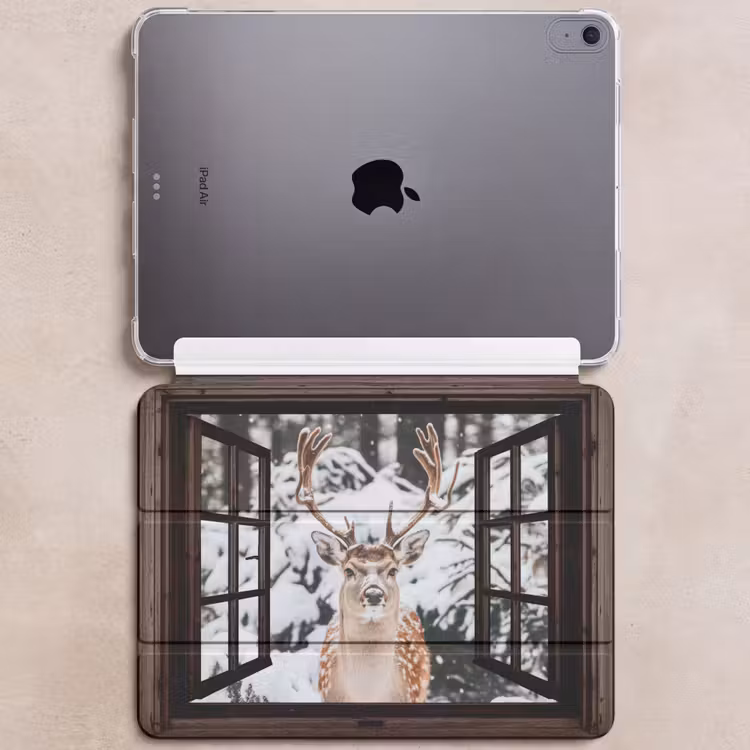 iPad hoes - Hert - Sneeuw - Winter - Bos - Dieren - Doorkijk — 6