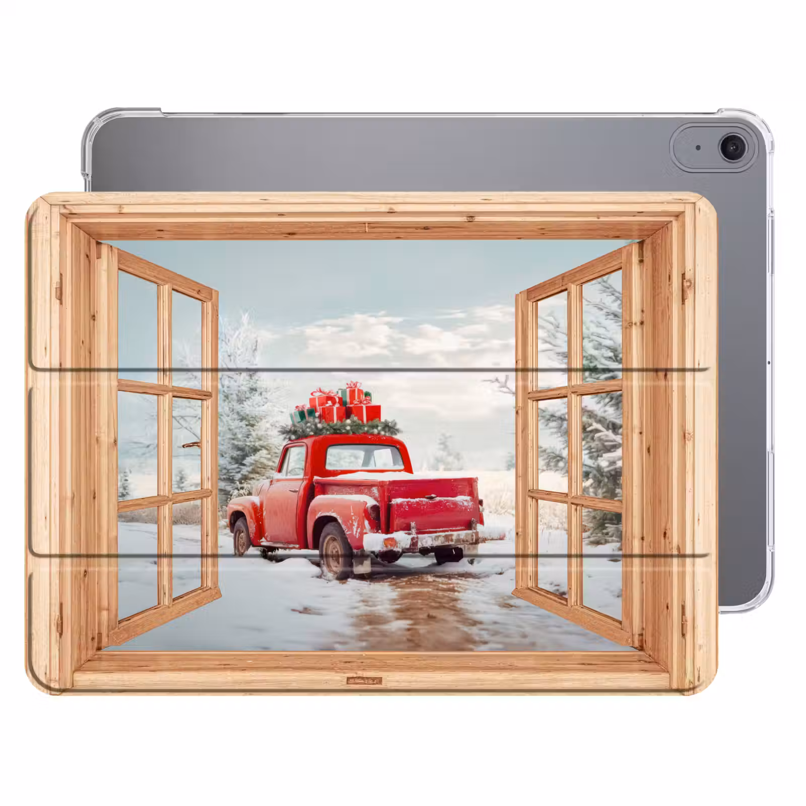 iPad hoes - Doorkijk - Auto - Kerst - Cadeaus - Winter - Landschap — 1