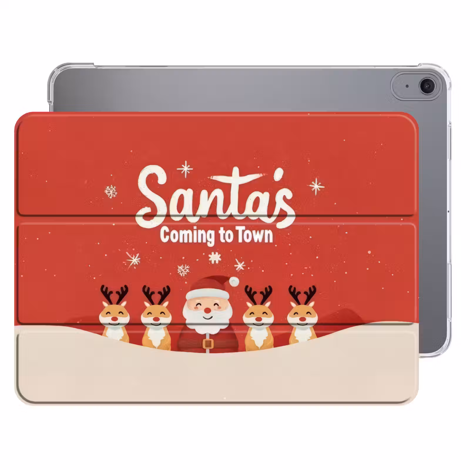 iPad hoes - Illustratie - Kerstman - Rendieren - Rood — 1