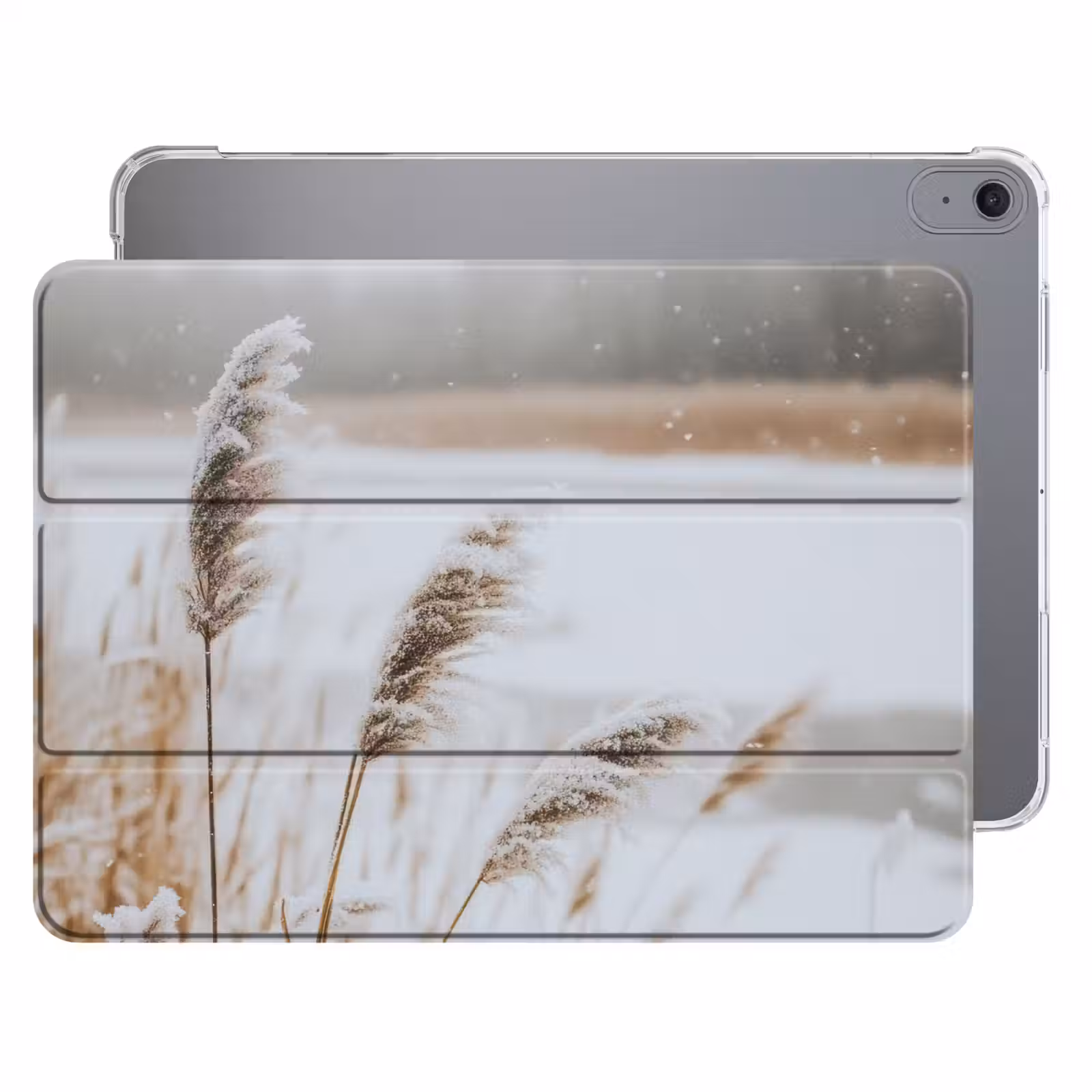 iPad hoes - Riet - Meer - Winter - Natuur - Sneeuw - Beige — 1