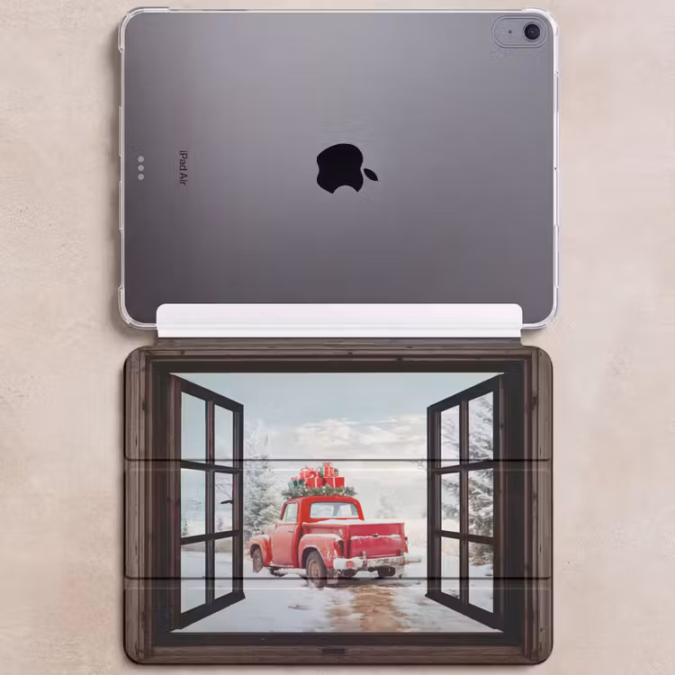 iPad hoes - Doorkijk - Auto - Rood - Cadeaus - Winterlandschap - Kerst — 6