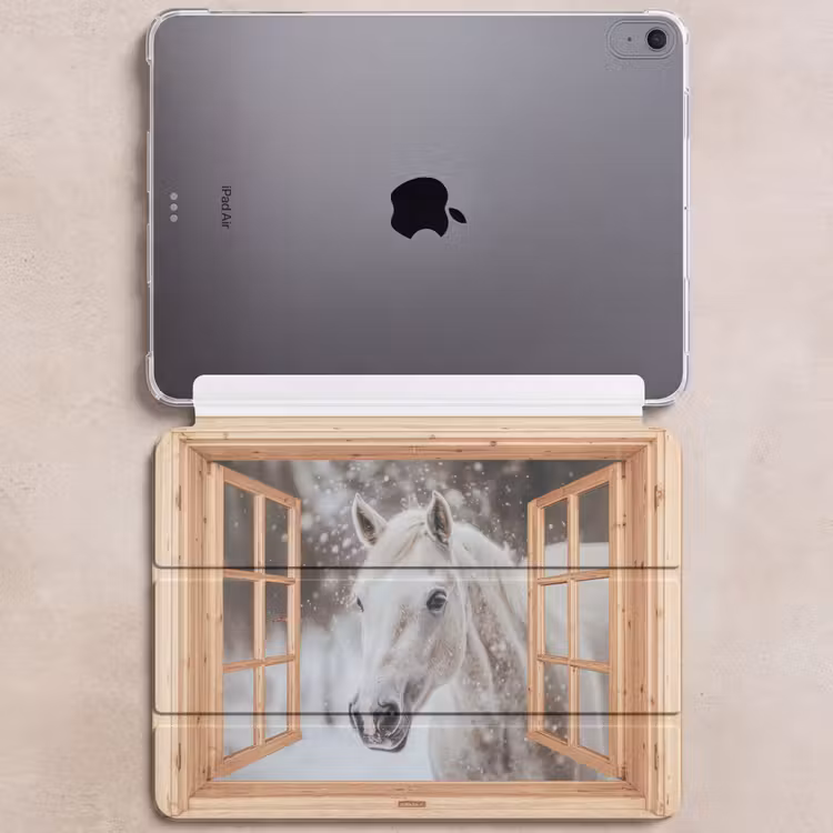 iPad hoes - Doorkijk - Paard - Wit - Winter - Sneeuw - Dieren — 6