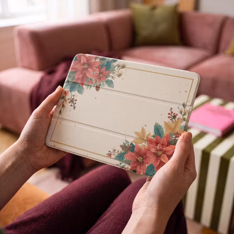 iPad hoes - Kerst - Poinsettia - Omlijsting - Kleurrijk — 4