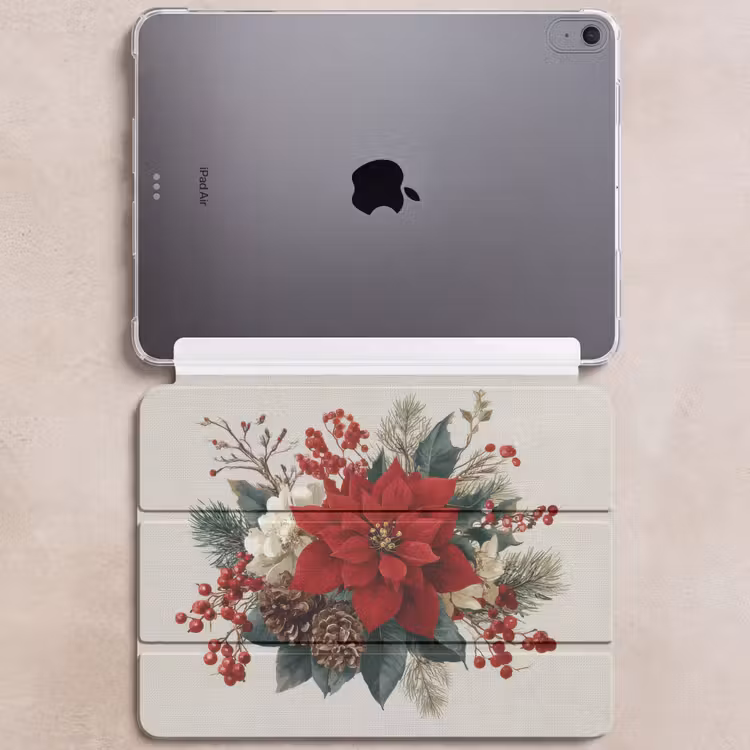 iPad hoes - Kerststuk - Poinsettia - Dennenappels - Rood — 6