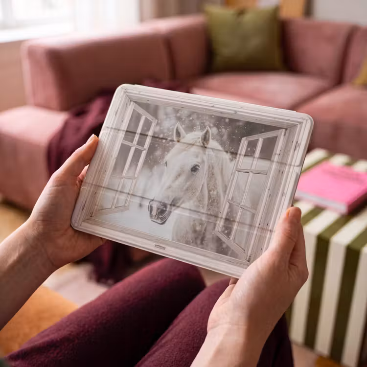 iPad hoes - Paard - Wit - Winter - Sneeuw - Doorkijk - Dieren — 4