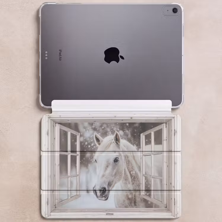 iPad hoes - Paard - Wit - Winter - Sneeuw - Doorkijk - Dieren — 6