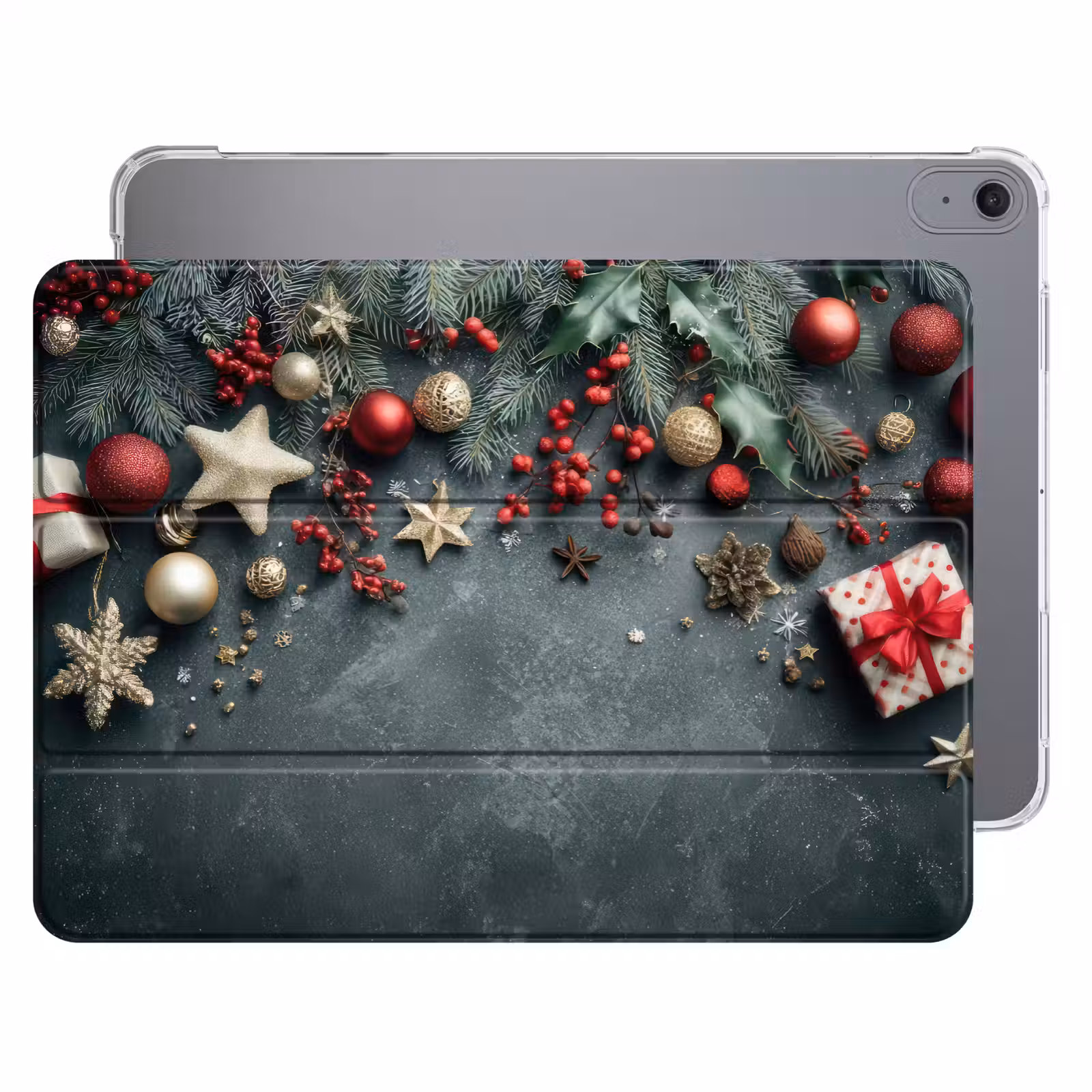 iPad hoes - Kerstomlijsting - Hulst - Kleurrijk — 1
