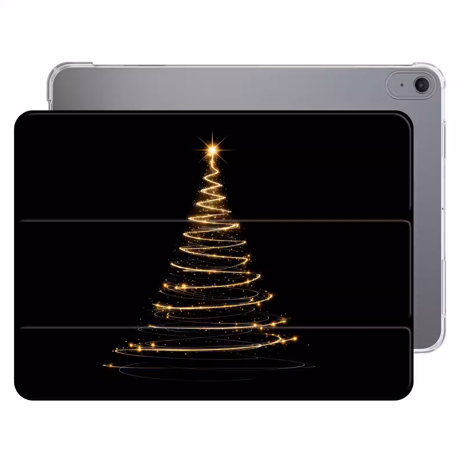 iPad hoes - Magisch - Kerstboom - Lichtspiralen - Zwart — 1