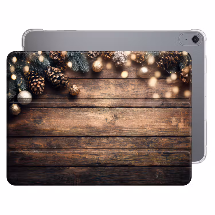 iPad hoes - Kerstdecoratie - Houten - Dennenappel - Bruin — 1