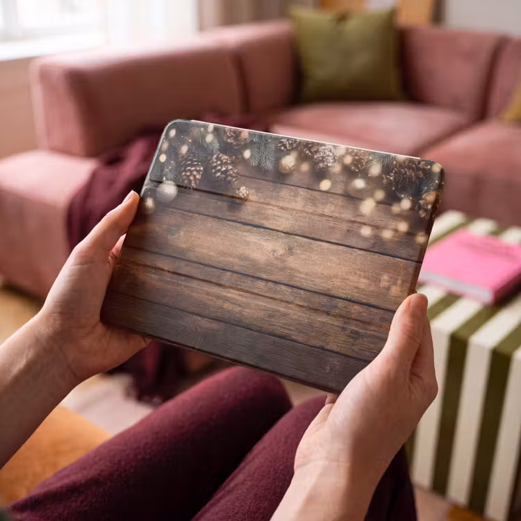 iPad hoes - Kerstdecoratie - Houten - Dennenappel - Bruin — 4