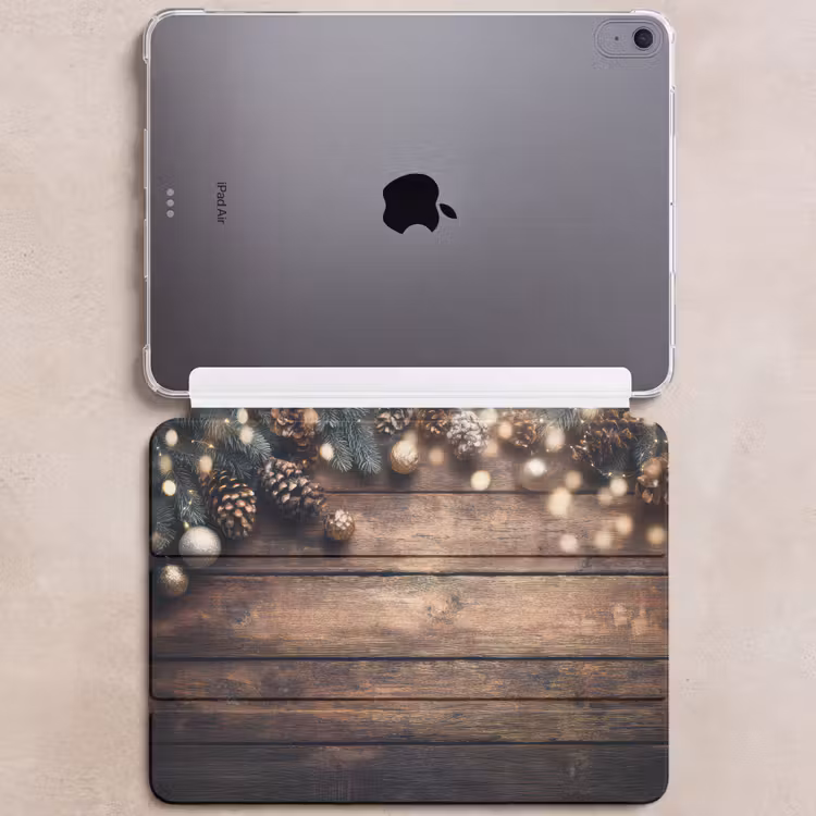 iPad hoes - Kerstdecoratie - Houten - Dennenappel - Bruin — 6