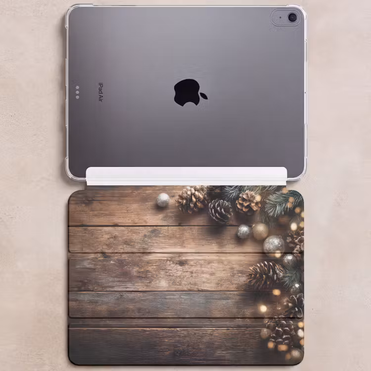 iPad hoes - Kersthoekdecoratie - Dennenappels - Lichtjes — 6
