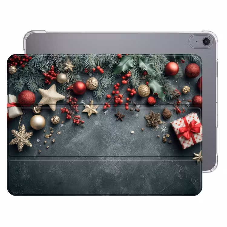 iPad hoes - Kerstomlijsting - Hulst - Kleurrijk — 1