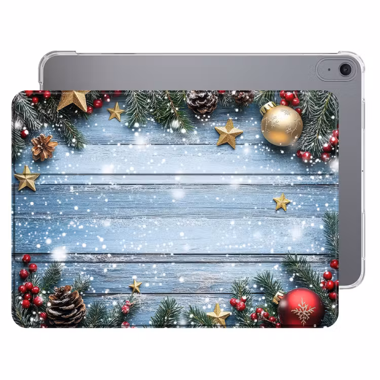 iPad hoes - Kerstomlijsting - Sneeuw - Meerkleurig — 1