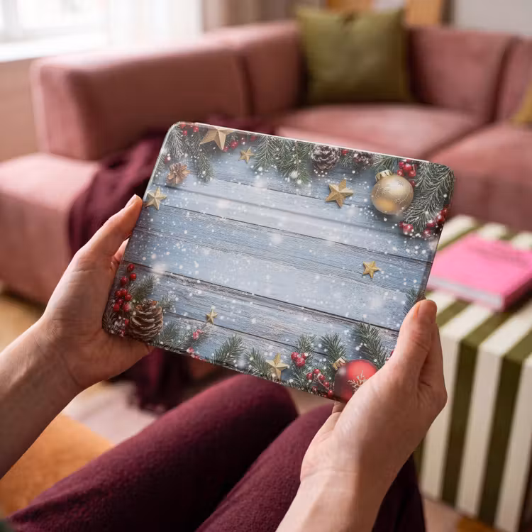 iPad hoes - Kerstomlijsting - Sneeuw - Meerkleurig — 4