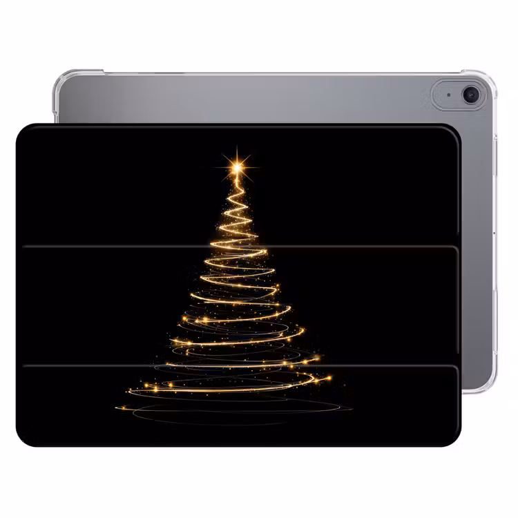 iPad hoes - Magisch - Kerstboom - Lichtspiralen - Zwart — 1