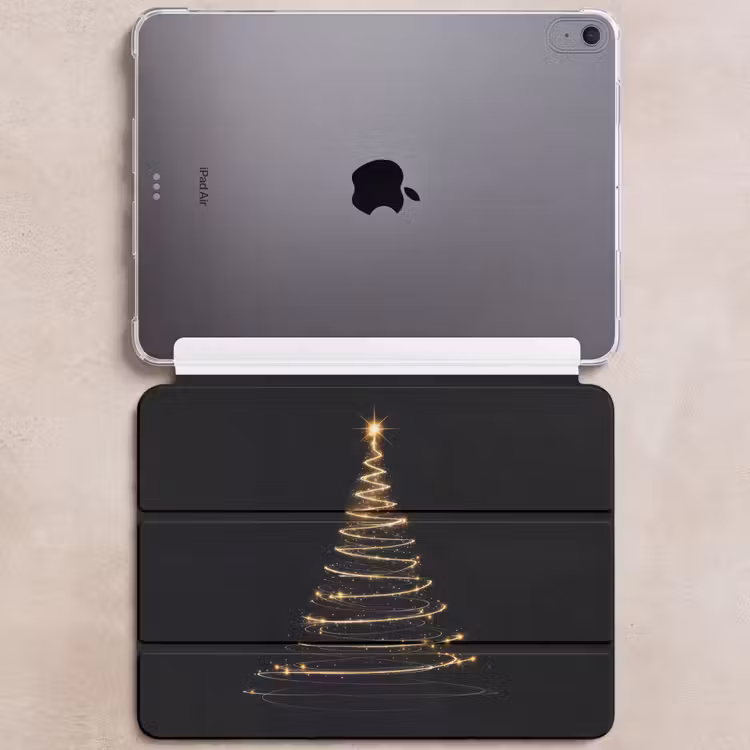 iPad hoes - Magisch - Kerstboom - Lichtspiralen - Zwart — 6
