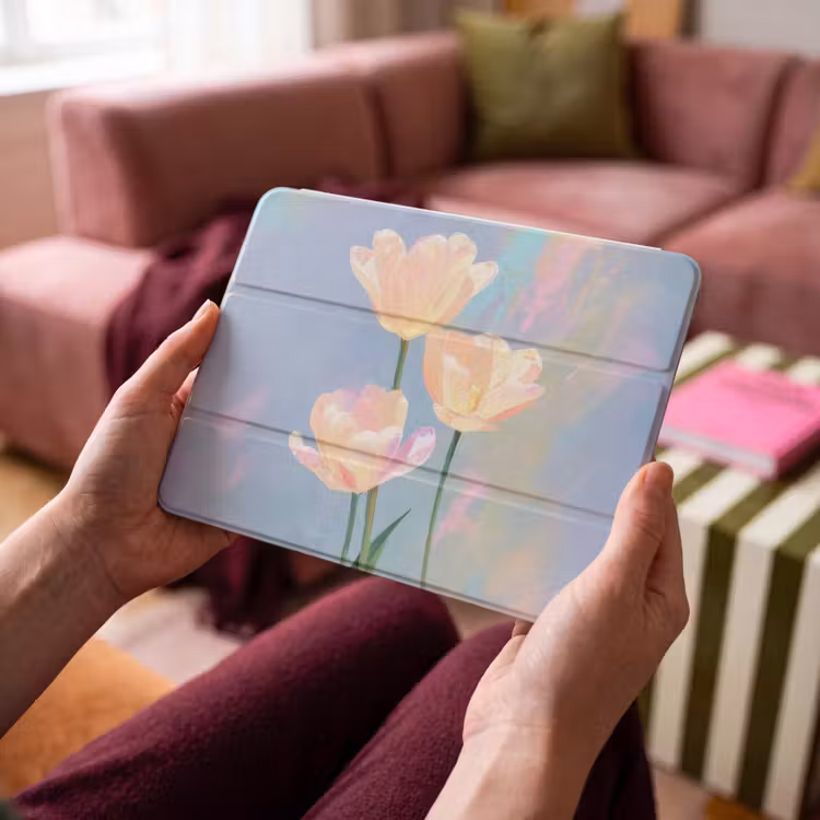 iPad hoes - Tulpen - Roze accenten - Blauw — 4