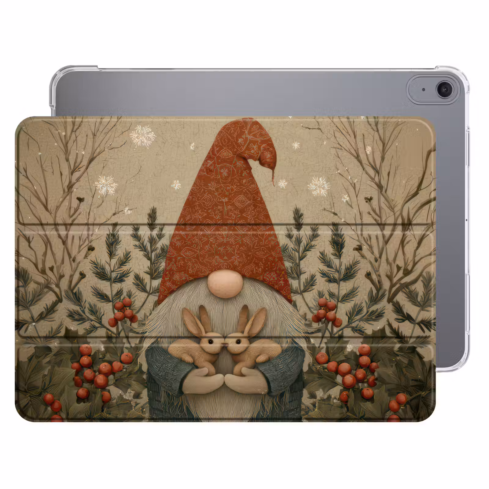 iPad hoes - Kerstgnome - Konijntjes - Kleurrijk — 1