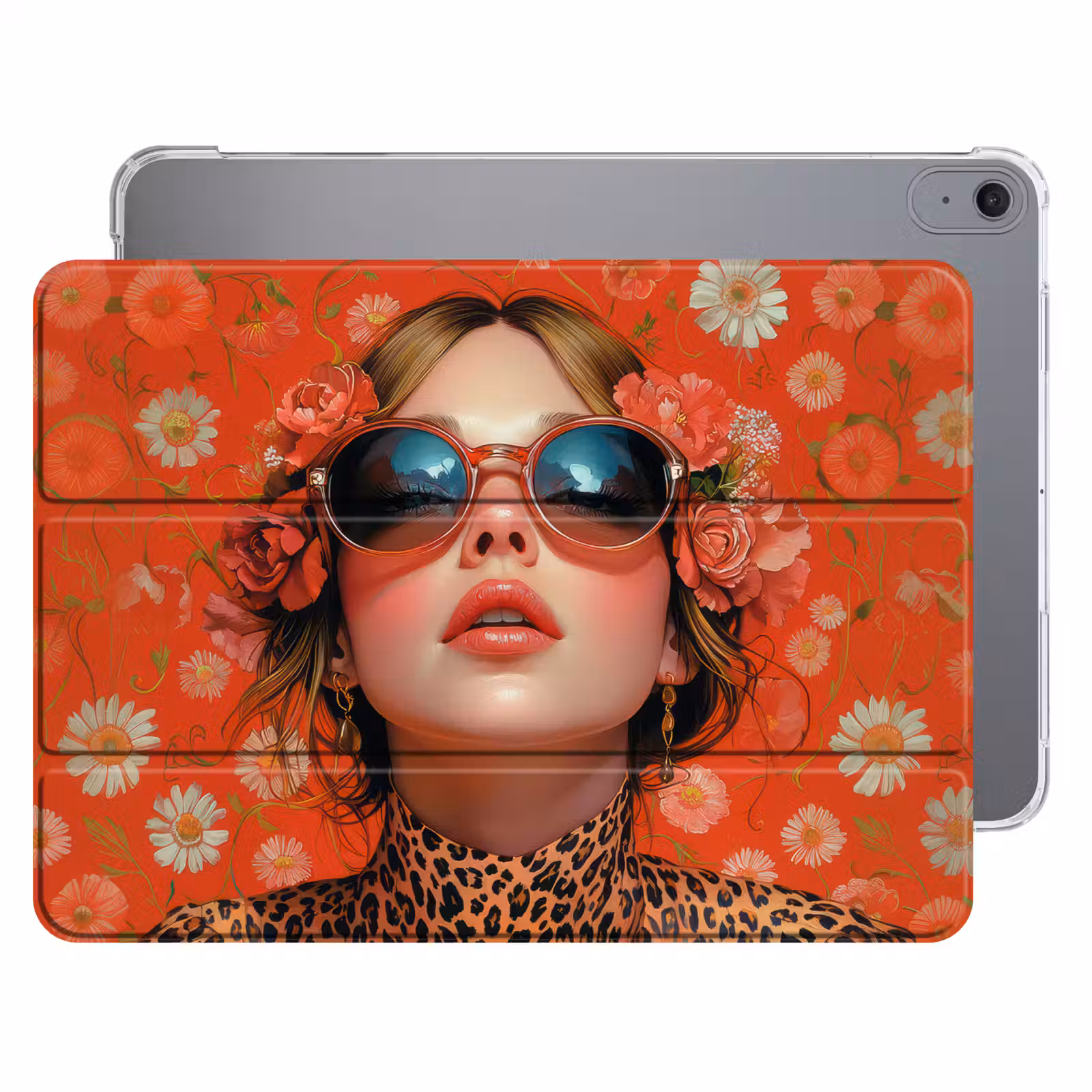 iPad hoes - Vrouw - Kleurrijk - Dierenprint - Bloemen — 1