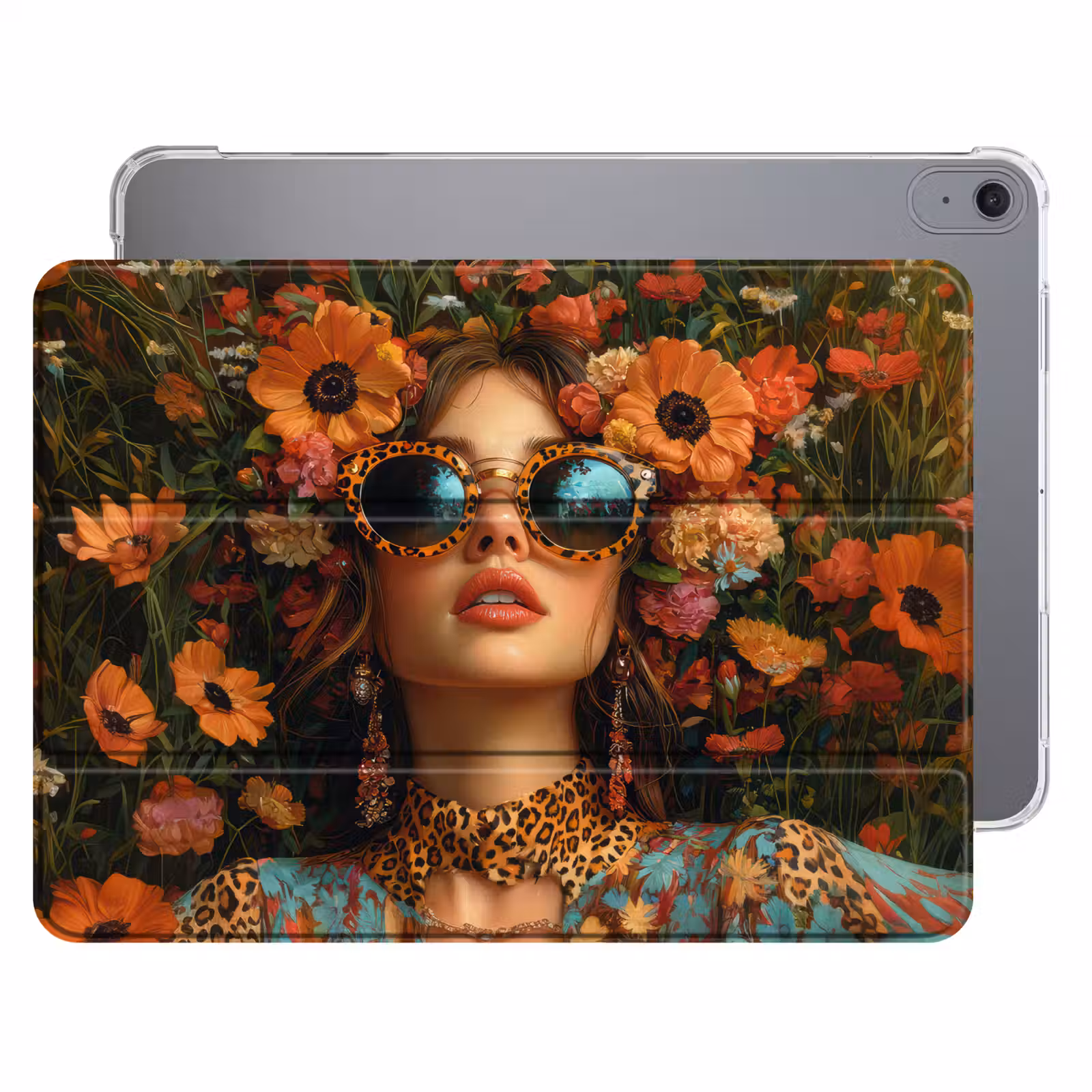iPad hoes - Vrouwen - Bloemen - Modern - Bril - Abstract — 1
