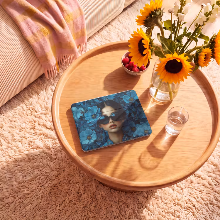 iPad hoes - Vrouw - Bloemen - Blauw - Aesthetic - Luxe — 2