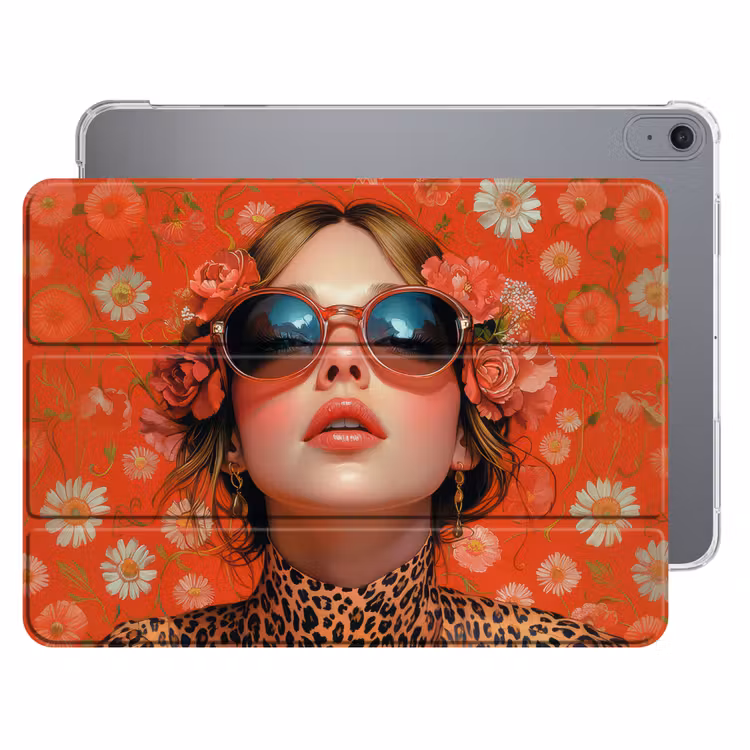 iPad hoes - Vrouw - Kleurrijk - Dierenprint - Bloemen — 1