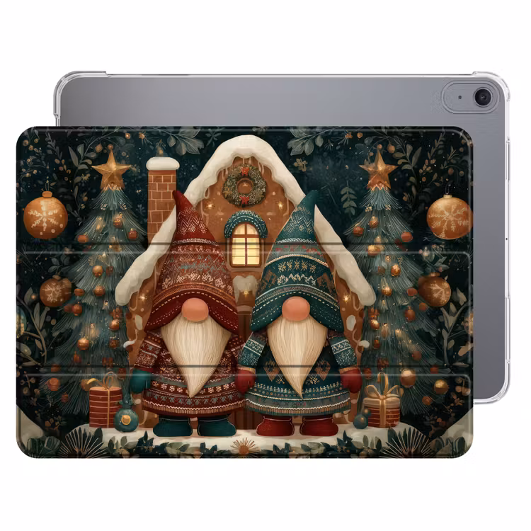 iPad hoes - Kerst - Gnomen - Peperkoekhuisje - Rood - Groen — 1