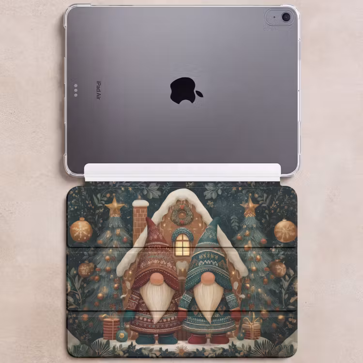 iPad hoes - Kerst - Gnomen - Peperkoekhuisje - Rood - Groen — 6