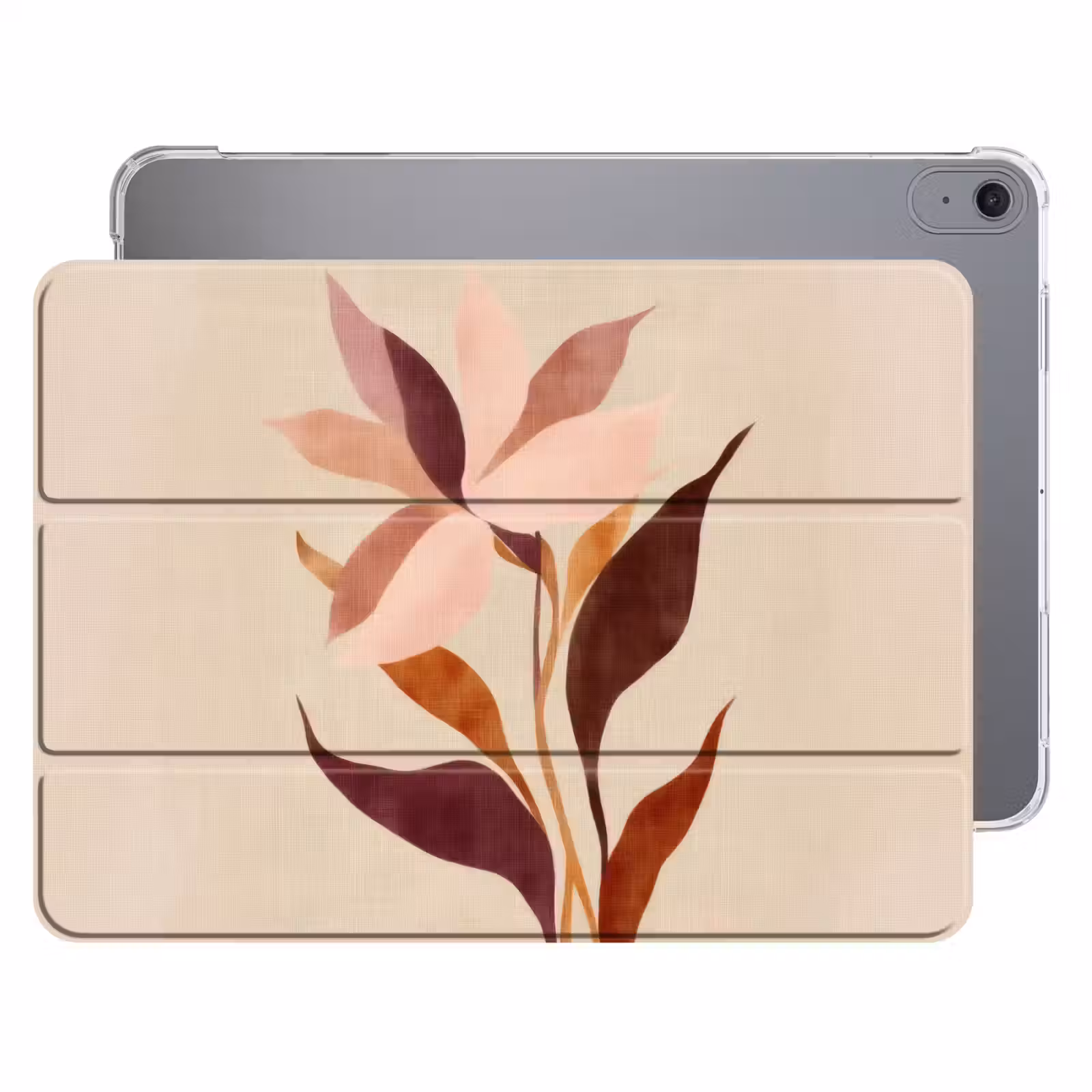 iPad hoes - Bloemen - Blaadjes - Minimalistisch - Roze — 1