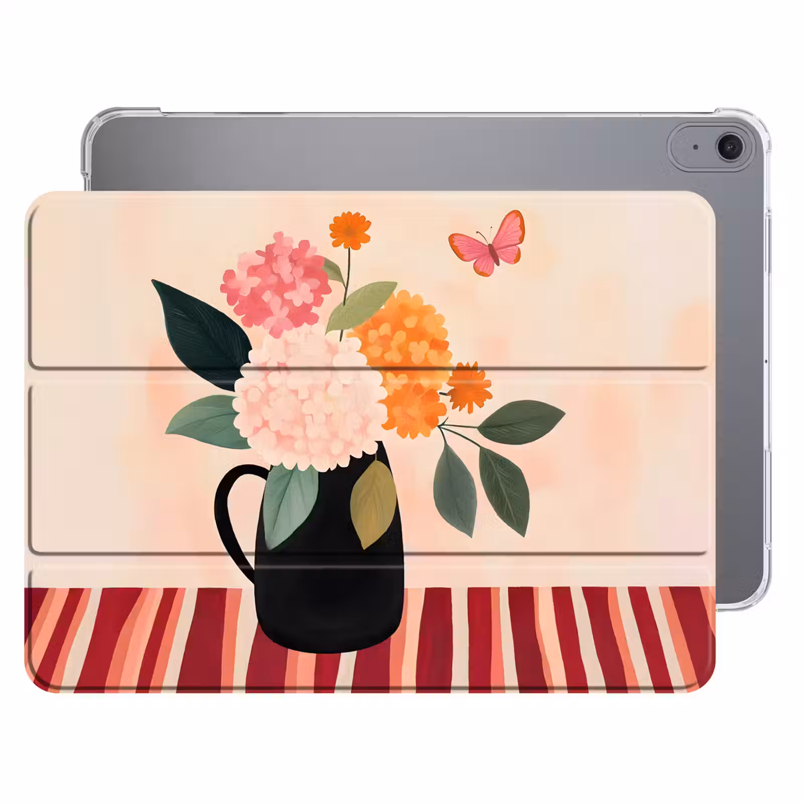 iPad hoes - Vaas - Bloemen - Vlinder - Rood — 1