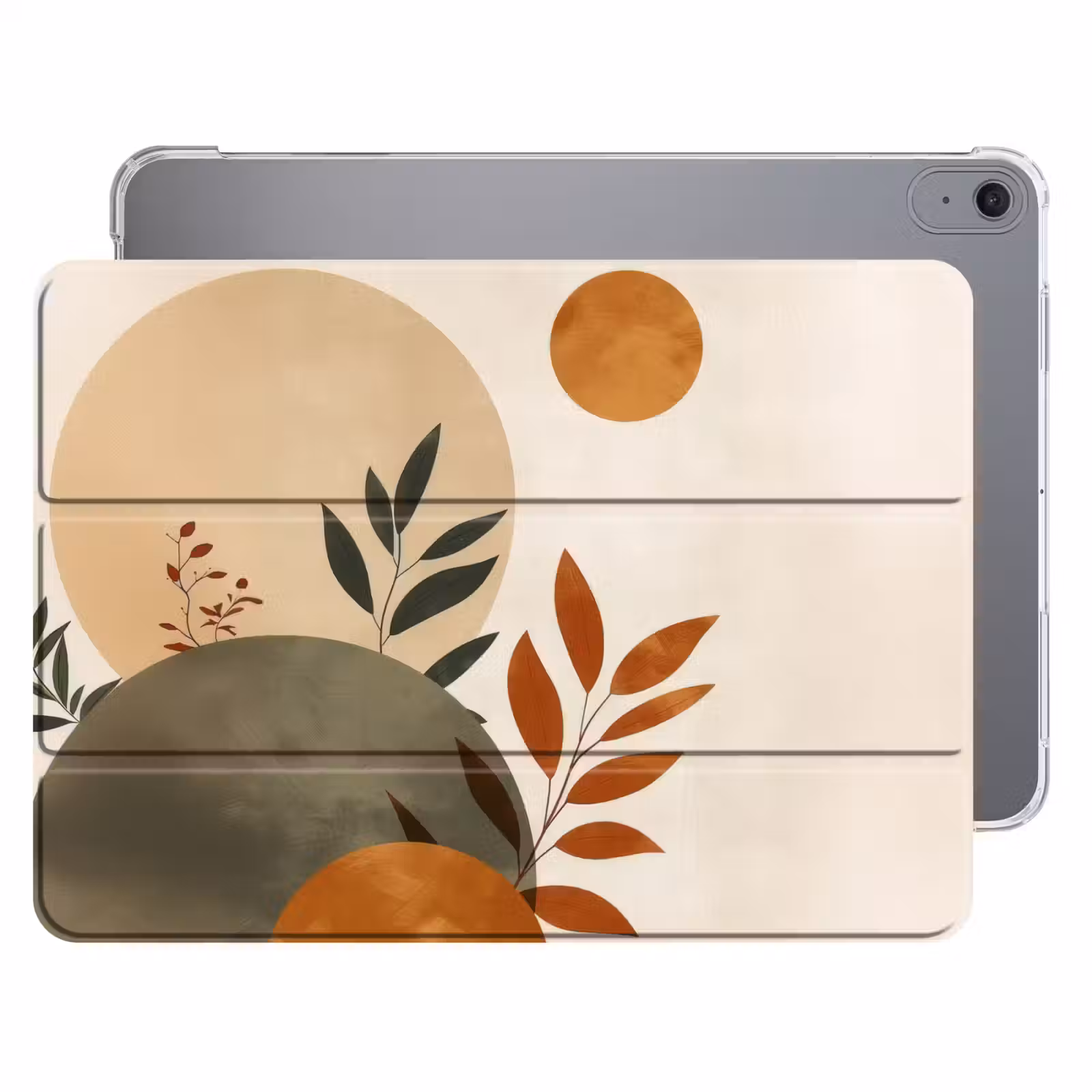 iPad hoes - Vormen - Rond - Bladeren - Beige — 1