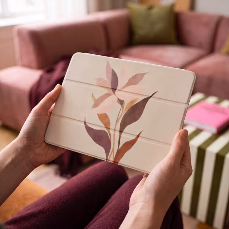 iPad hoes - Bloemen - Blaadjes - Minimalistisch - Roze — 4