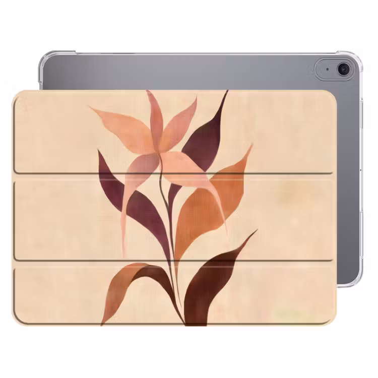 iPad hoes - Minimalistisch - Bloem - Bladeren - Beige — 1