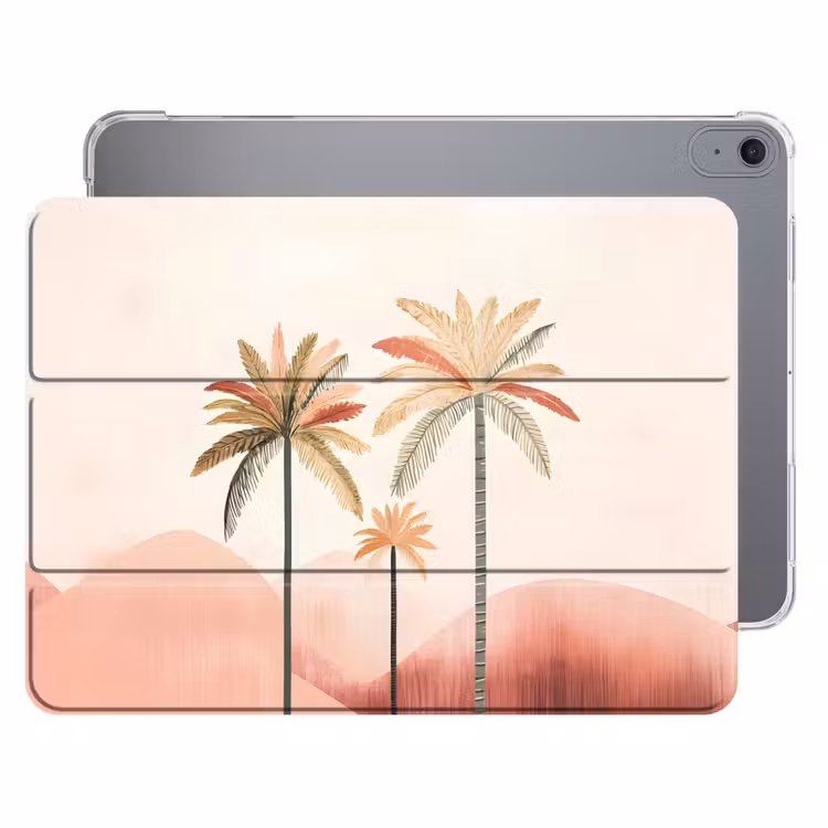 iPad hoes - Palmbomen - Heuvels - Minimalistisch - Zachtroze — 1