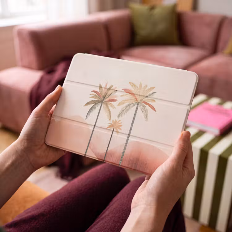 iPad hoes - Palmbomen - Heuvels - Minimalistisch - Zachtroze — 4