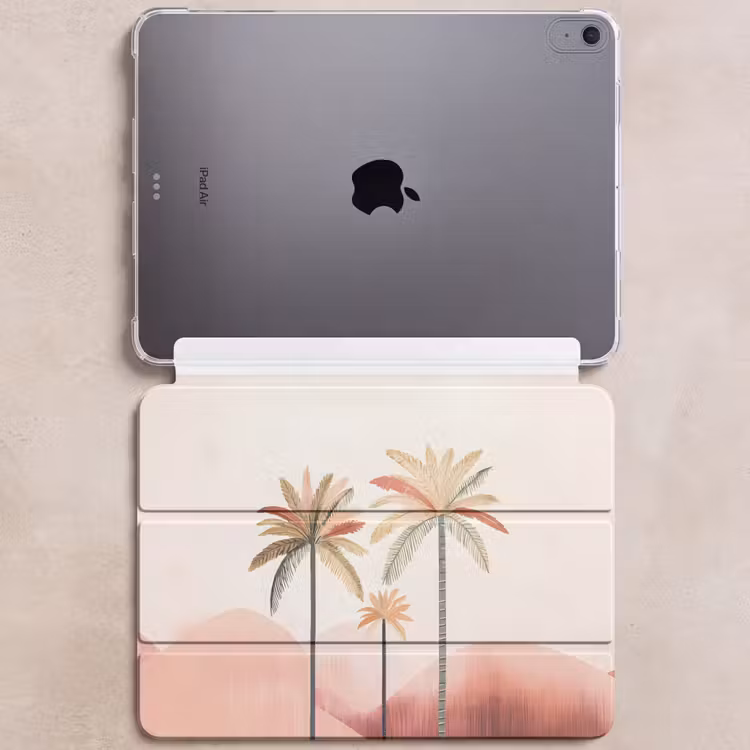 iPad hoes - Palmbomen - Heuvels - Minimalistisch - Zachtroze — 6